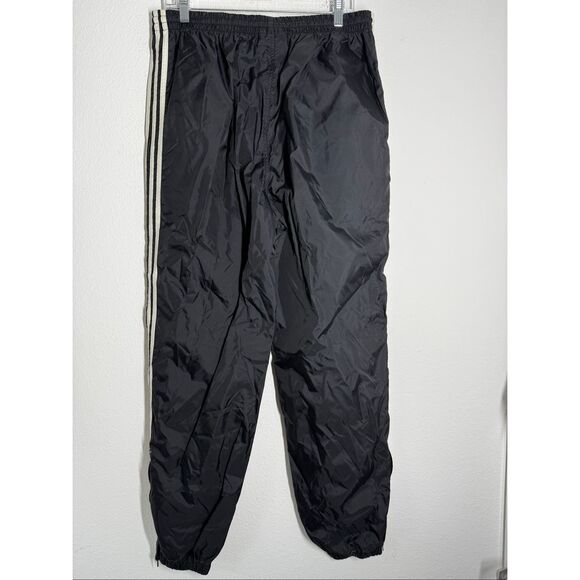 Vintage Y2K Adidas Wide Leg Black White 3 Stripe Trackpants Men's Sz L See Notes - Picture 4 of 12